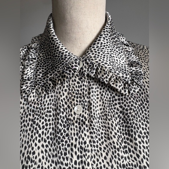 NWT Pink Martin leopard print ruffled mini shirtdress Size M - Picture 5 of 12